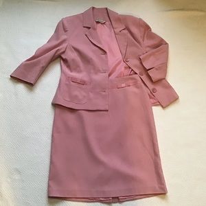 🔥SALE Skirt suit Jacket & skirt Jessica petits sz 8 lined dusty rose pink Y2K
